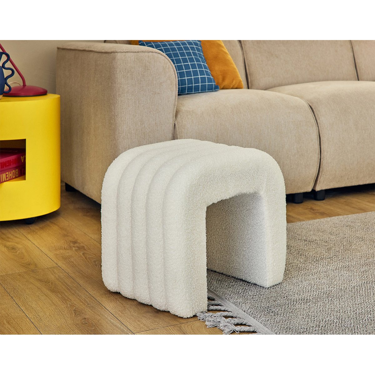 Pouf - KENTA blanc, BEST MOBILIER
