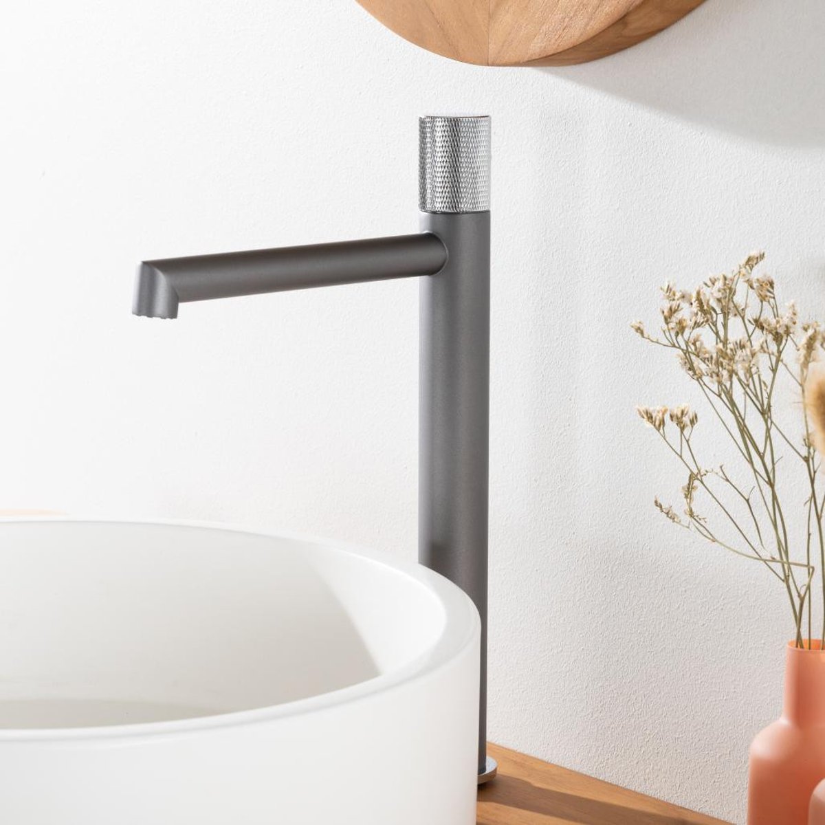 Mitigeur progressif pour vasque Irminio chromé gris, WANDA COLLECTION