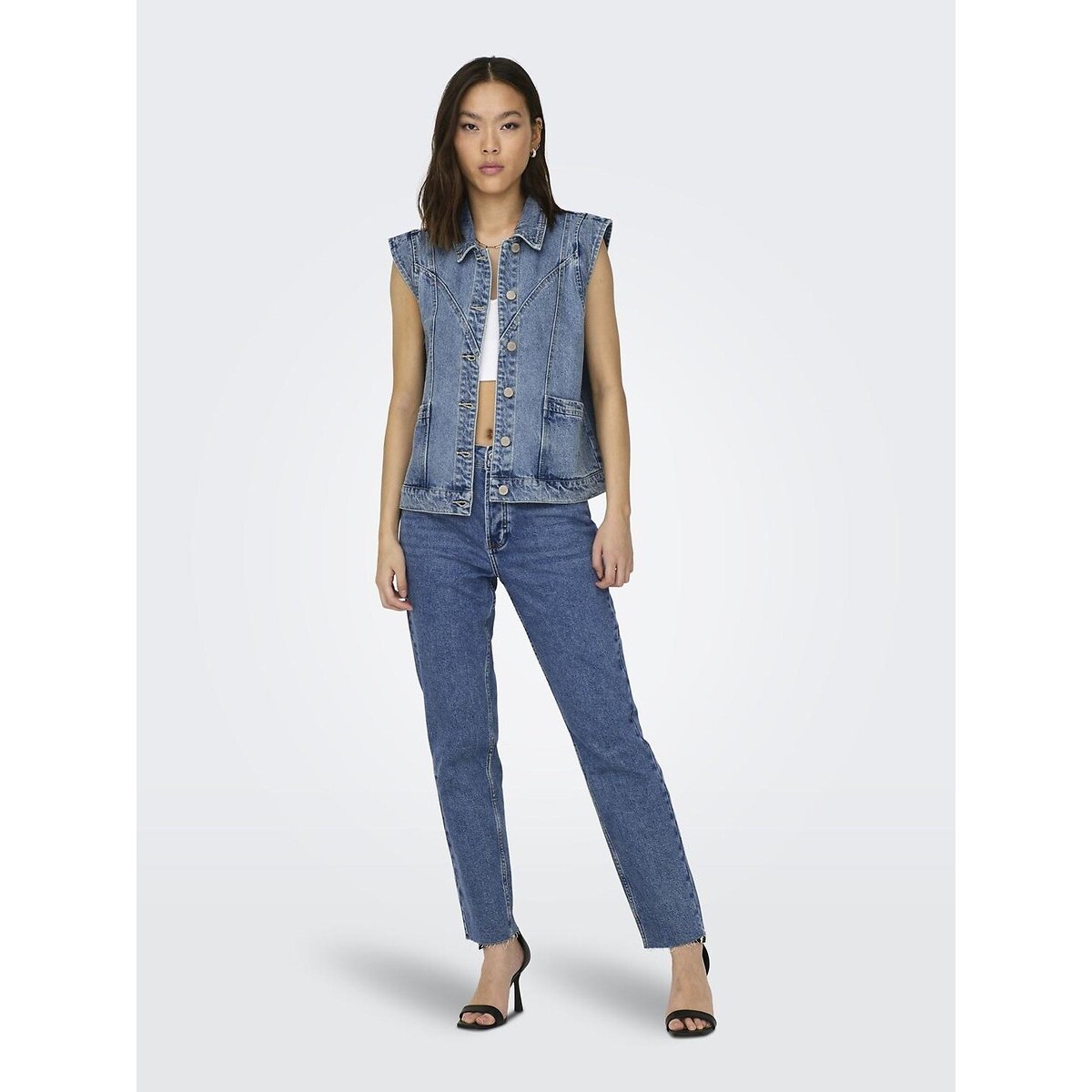 Veste en jean sans manches medium blue, ONLY
