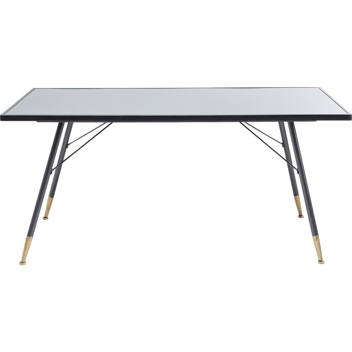 Table en verre et acier, LA GOMERA noir, KARE DESIGN