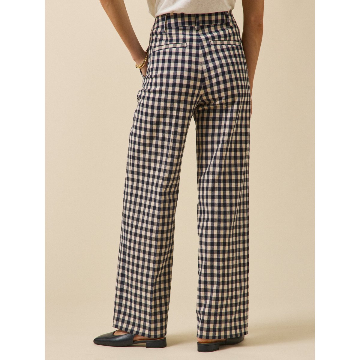 Pantalon tailleur vichy Juliette vichy encre/creme, CYRILLUS