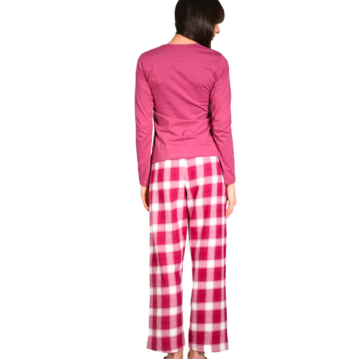 Pyjama pantalon femme en jersey MYRIAM aubergine, SENSEI MAISON