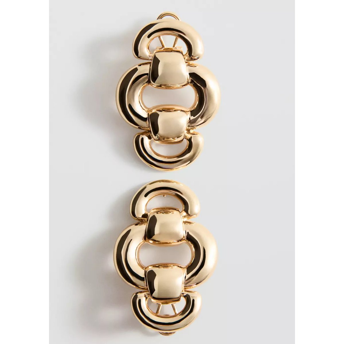 Boucles d’oreilles pendantes relief or, MANGO