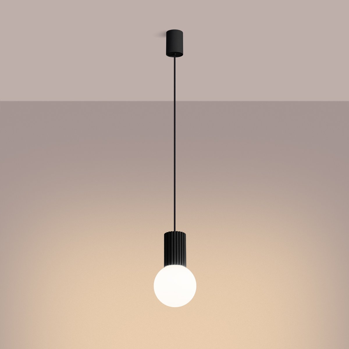 Suspension Aluminium Noir G9 1 Halo noir, EDEN