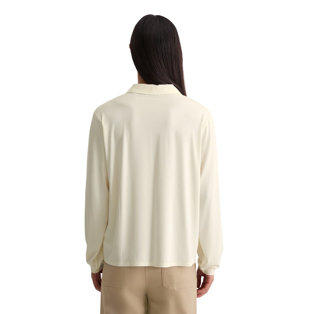 Blouse en jersey loose en LENZING™ ECOVERO™ blanc naturel, MARC O'POLO
