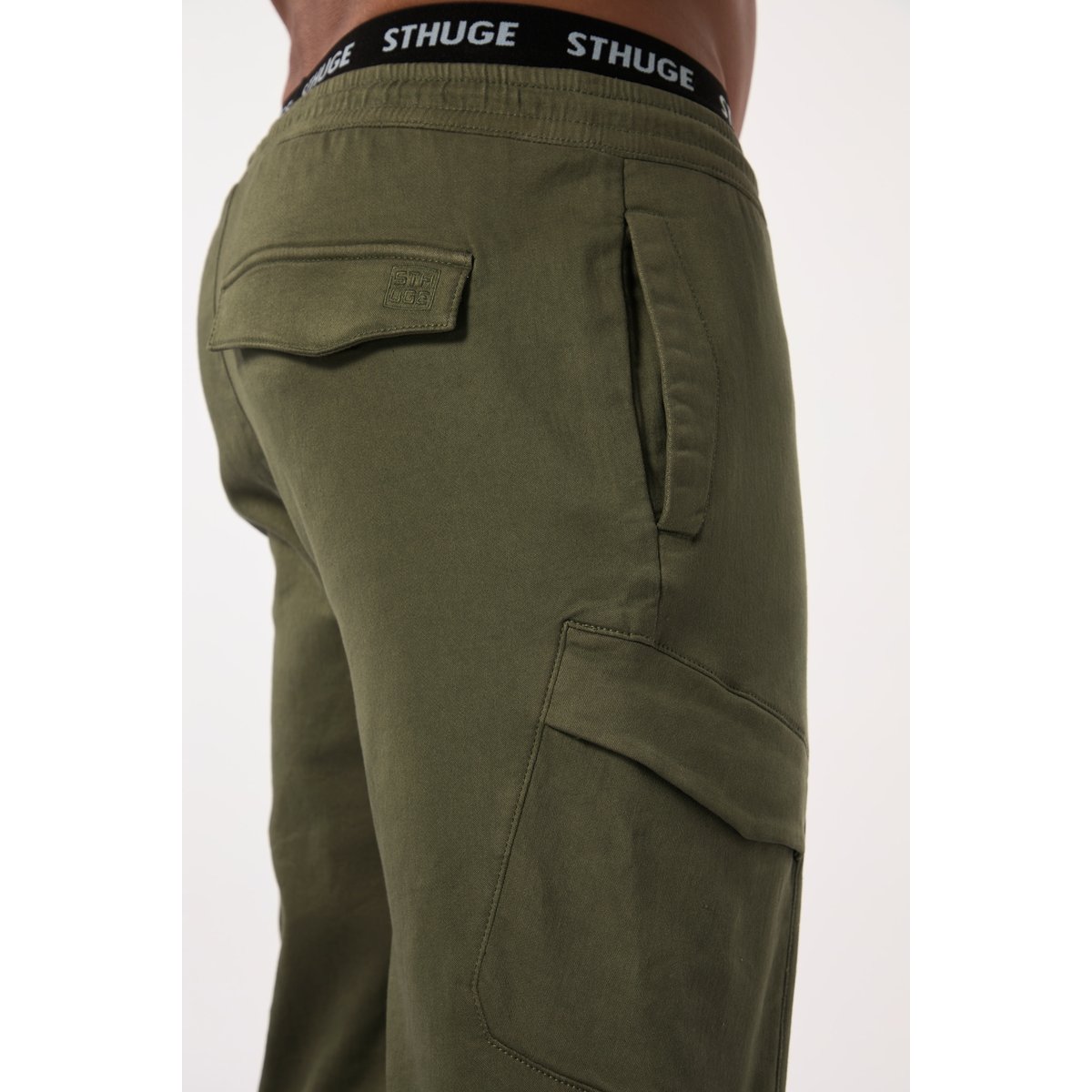 Pantalon cargo. Technologie FLEXLASTIC® et vert étang, STHUGE