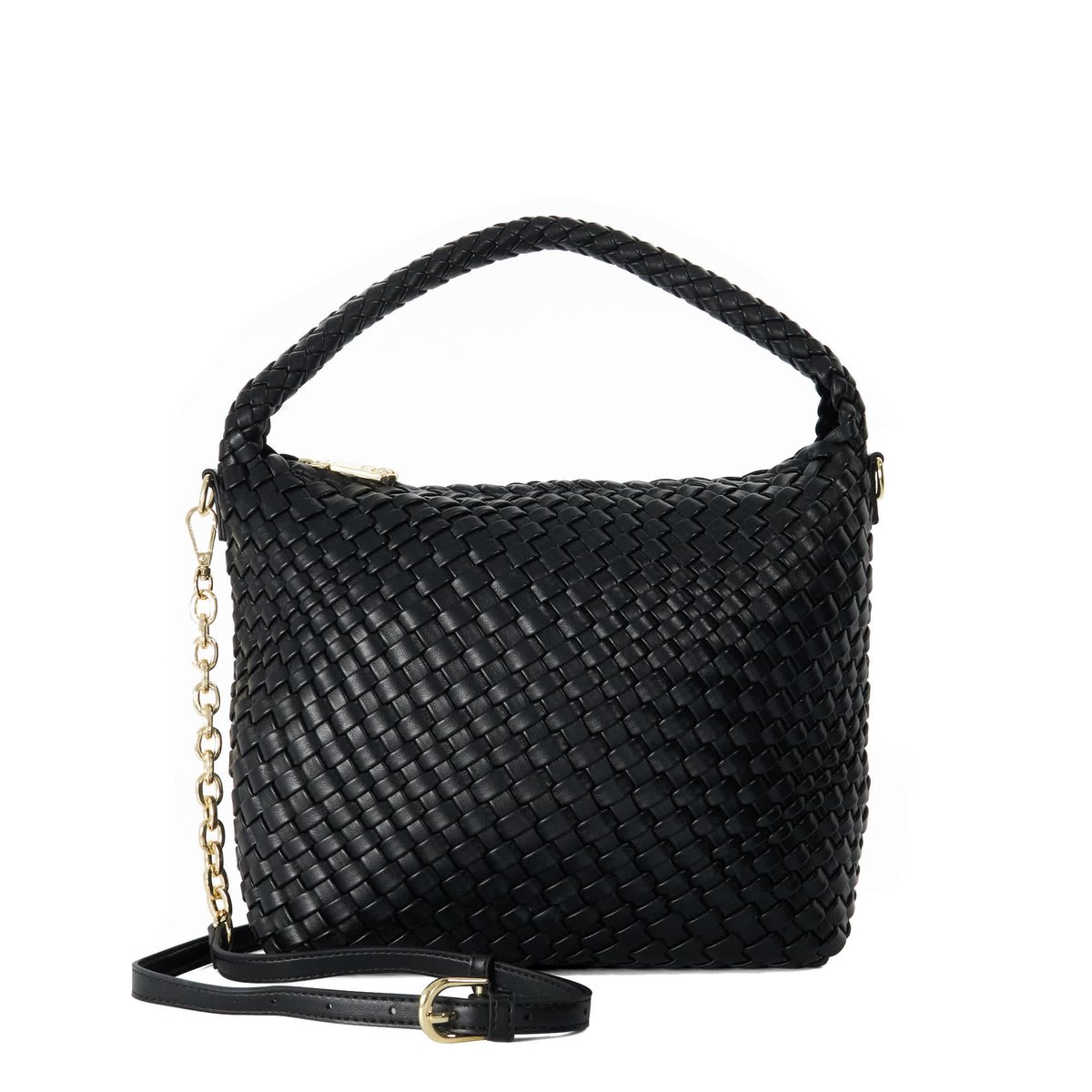 Sac à bandoulière tissé - DELIBERATE M black-plain synthetic, DUNE LONDON