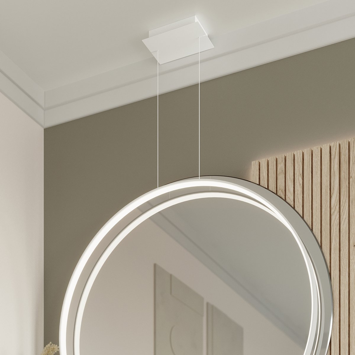 Suspension Aluminium Blanc LED 1 Rio blanc, EDEN
