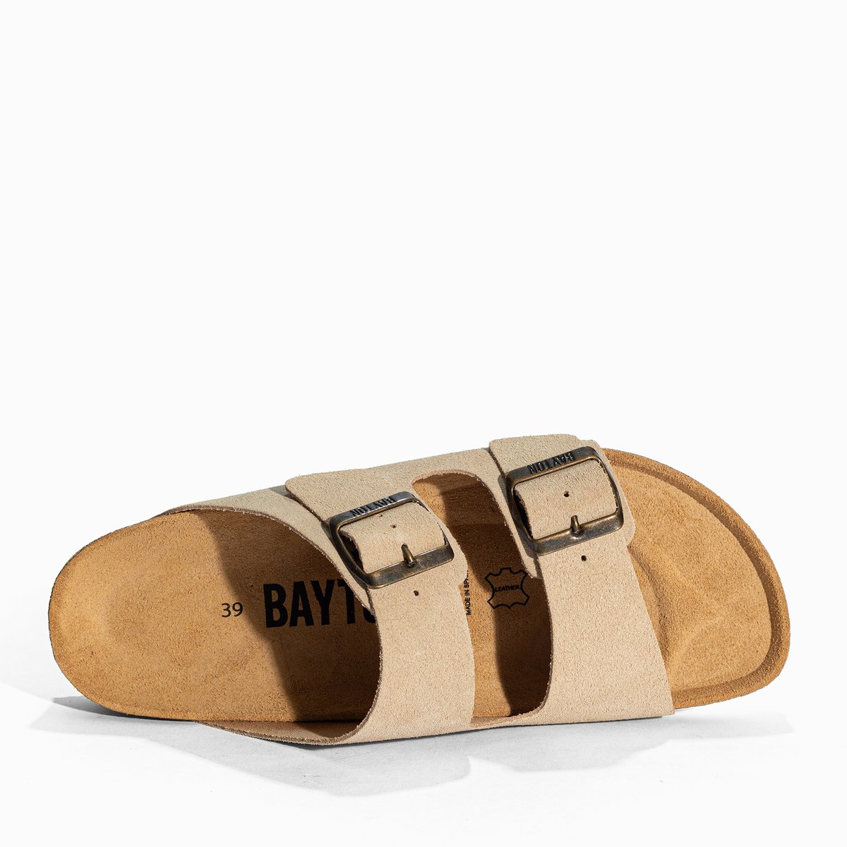 Sandales en cuir suedé ATLAS beige, BAYTON