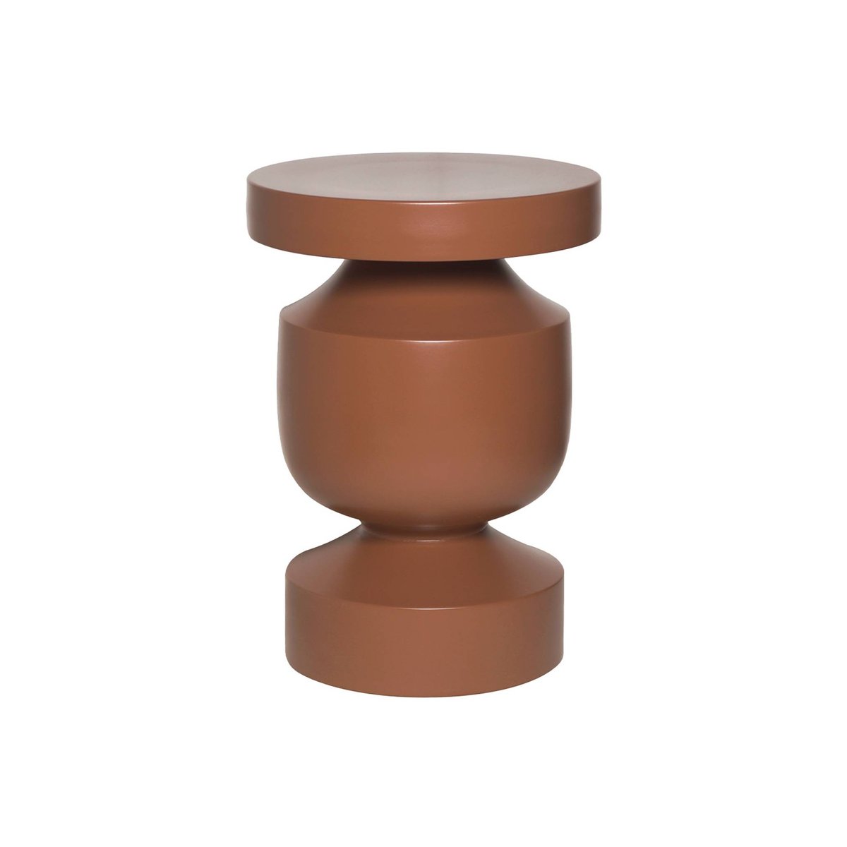 Table d'appoint, bout de canapé, table de chevet métal Ø30,5 x H43,5cm ALMA terracotta, SWEEEK