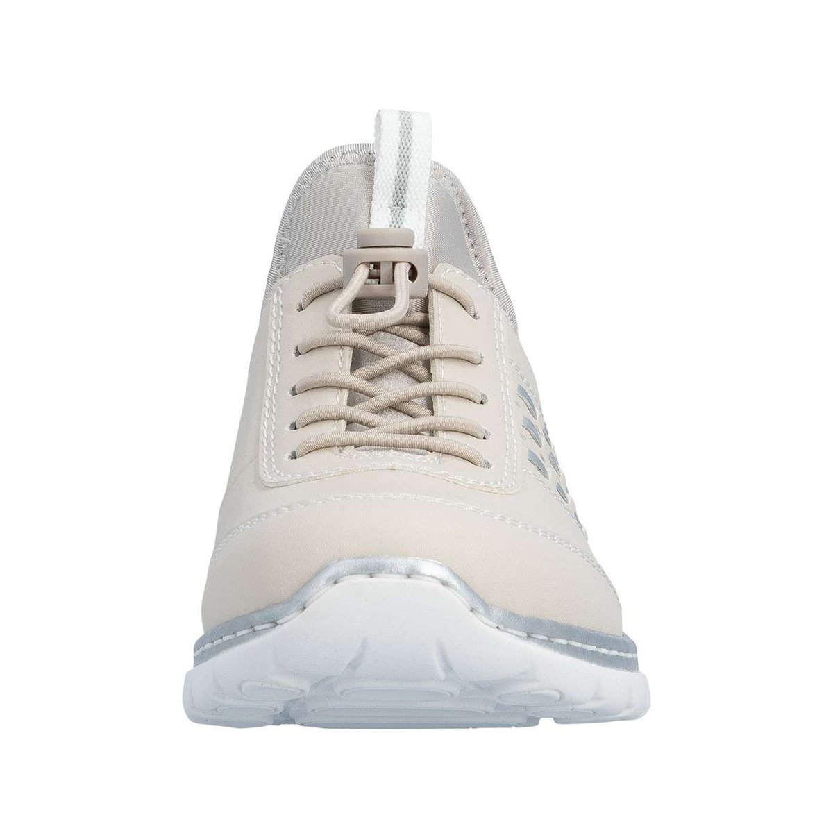Sneakers écrues avec un talon plat et une fermeture slip-on beige, RIEKER