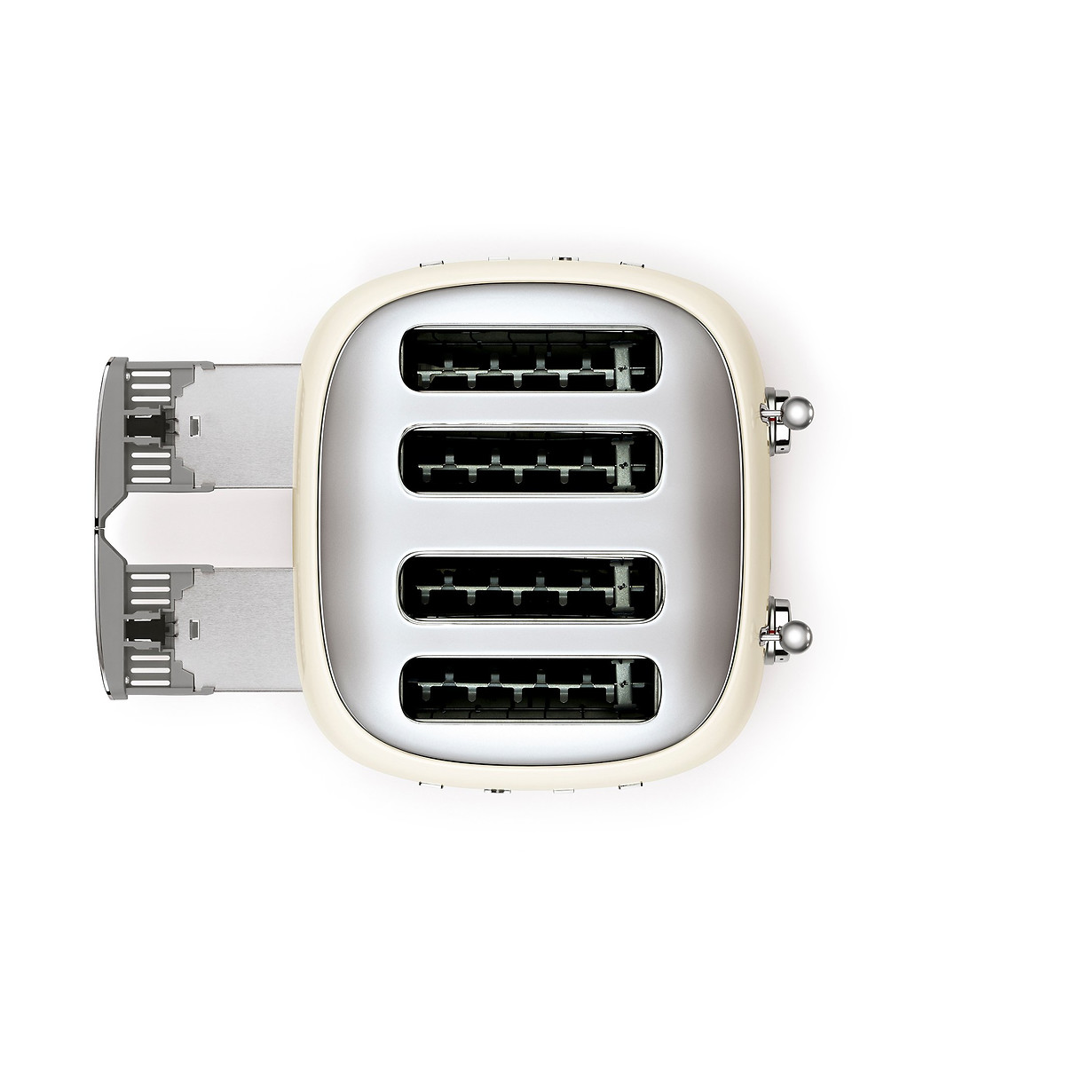 Grille-pain 4 fentes 4 tranches TSF03 crème brillant, SMEG