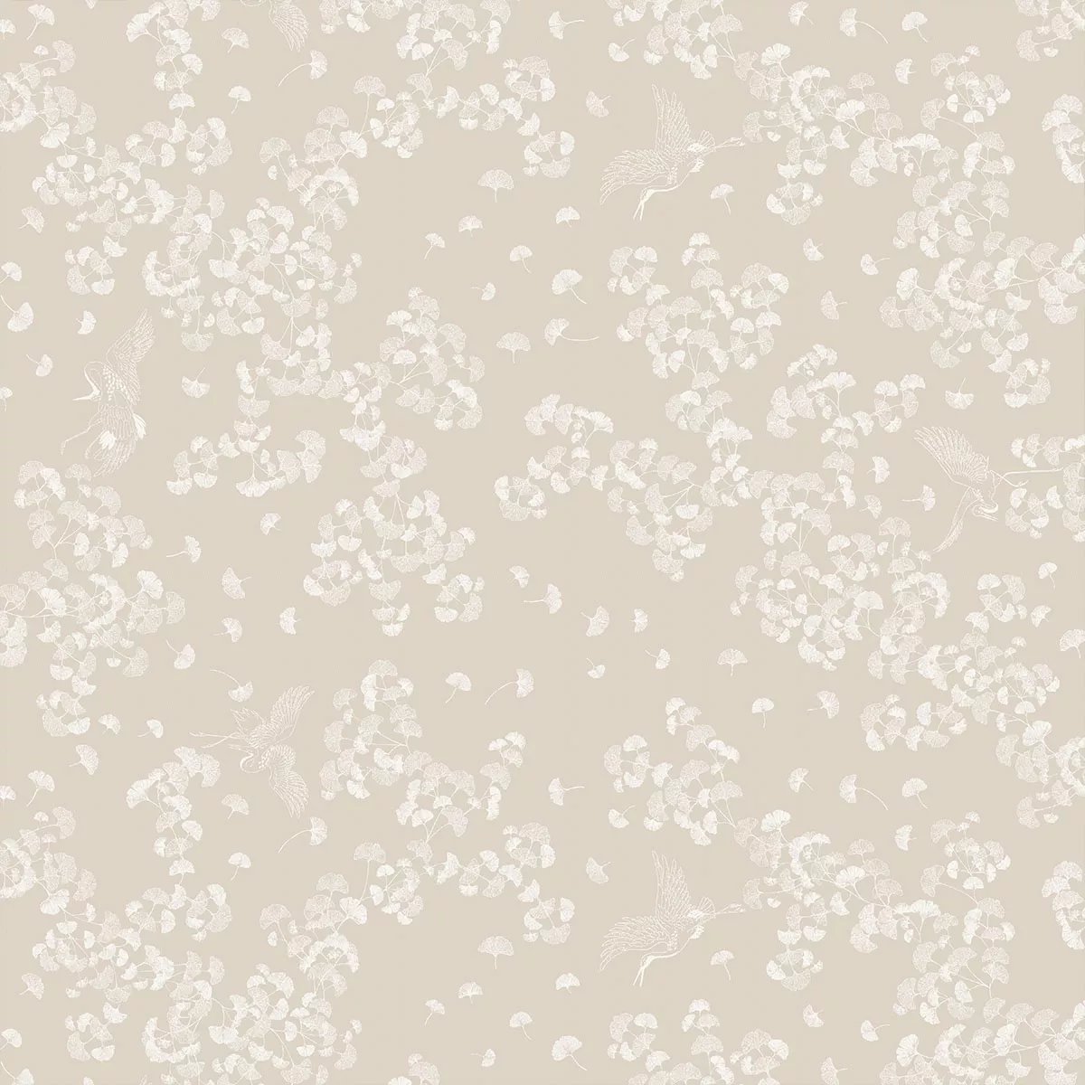 Nappe pur coton enduit MILLE GINKOS naturel, GARNIER THIEBAUT