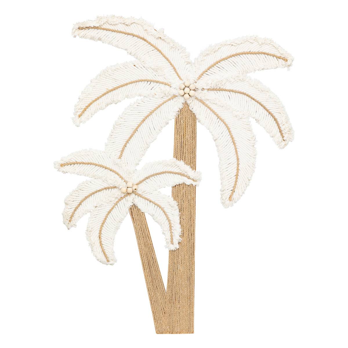 Décoration murale cocotiers en corde MIRI blanc, ATMOSPHERA
