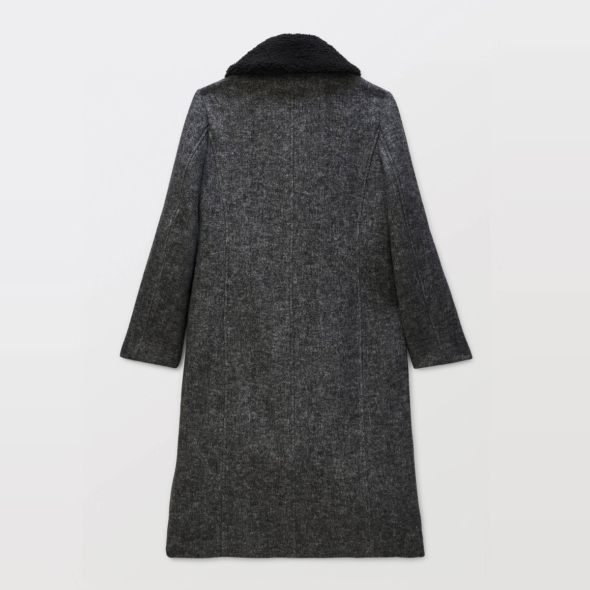 Manteau long contenant de la laine avec col amovible requin, MONOPRIX