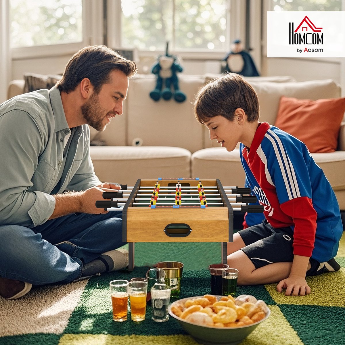 Table de baby-foot Bois Bois naturel marron, HOMCOM