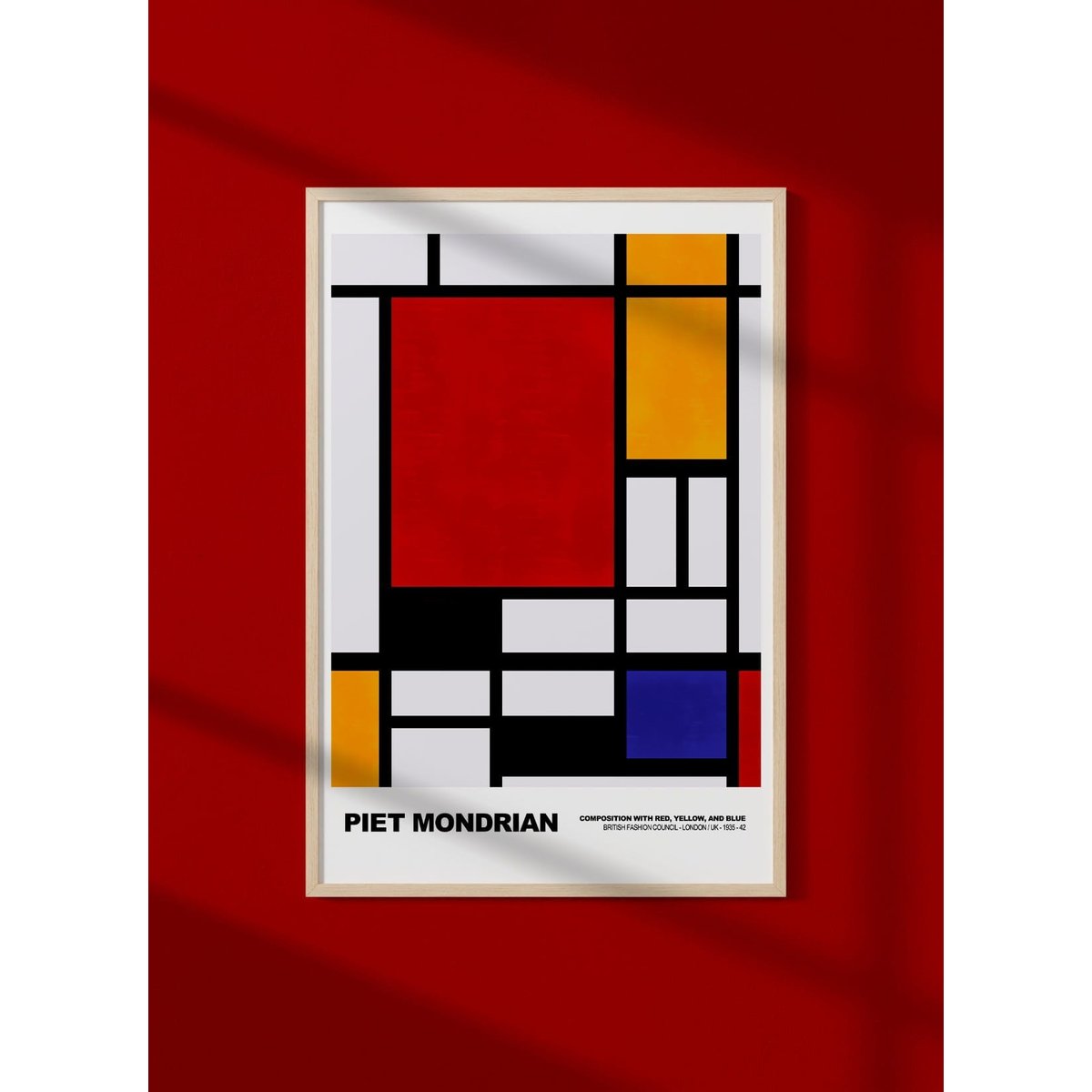 Affiche Piet Mondrian Composition with red, yellow and blue blanc, L'AFFICHERIE