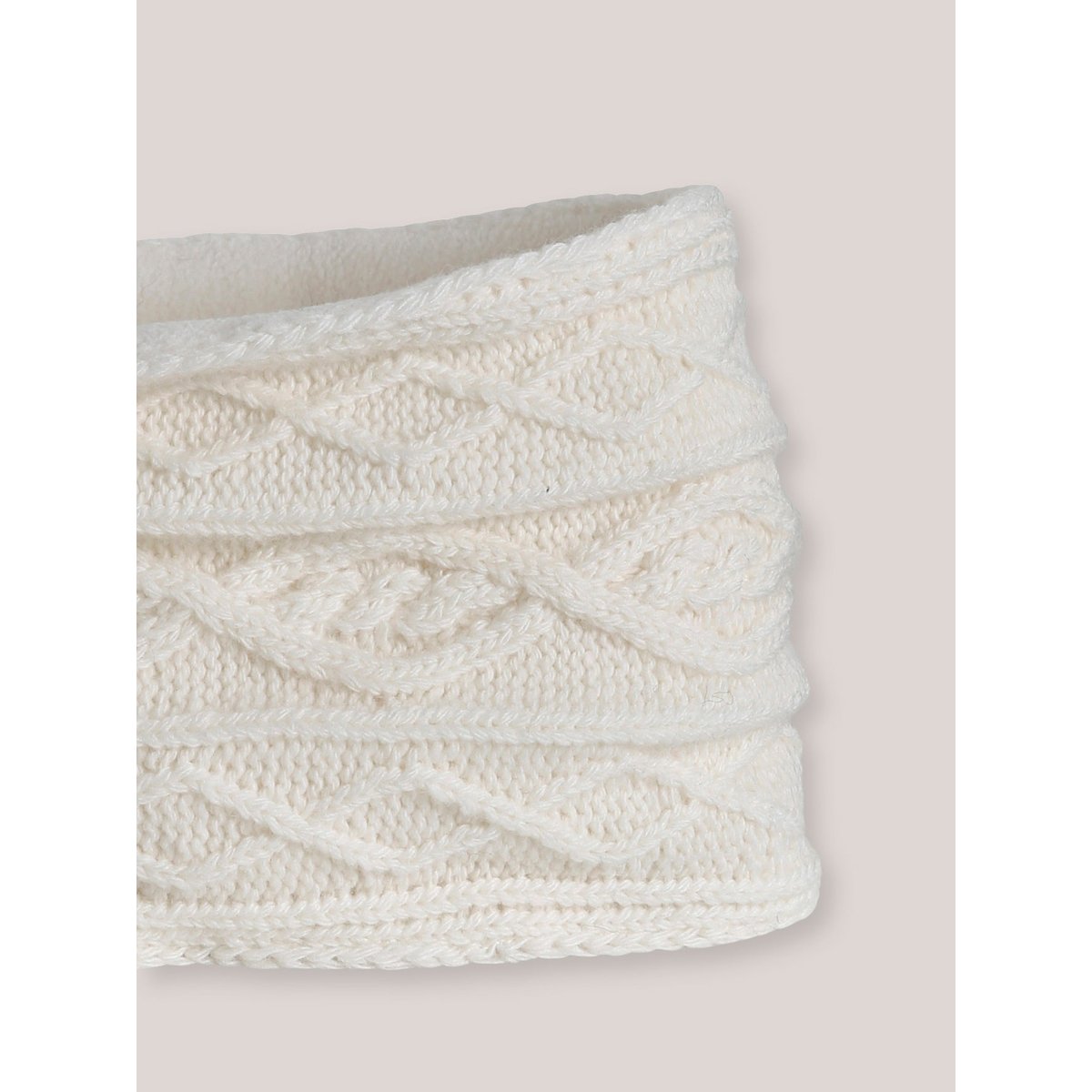 Snood torsadé doublé polaire ecru, CYRILLUS