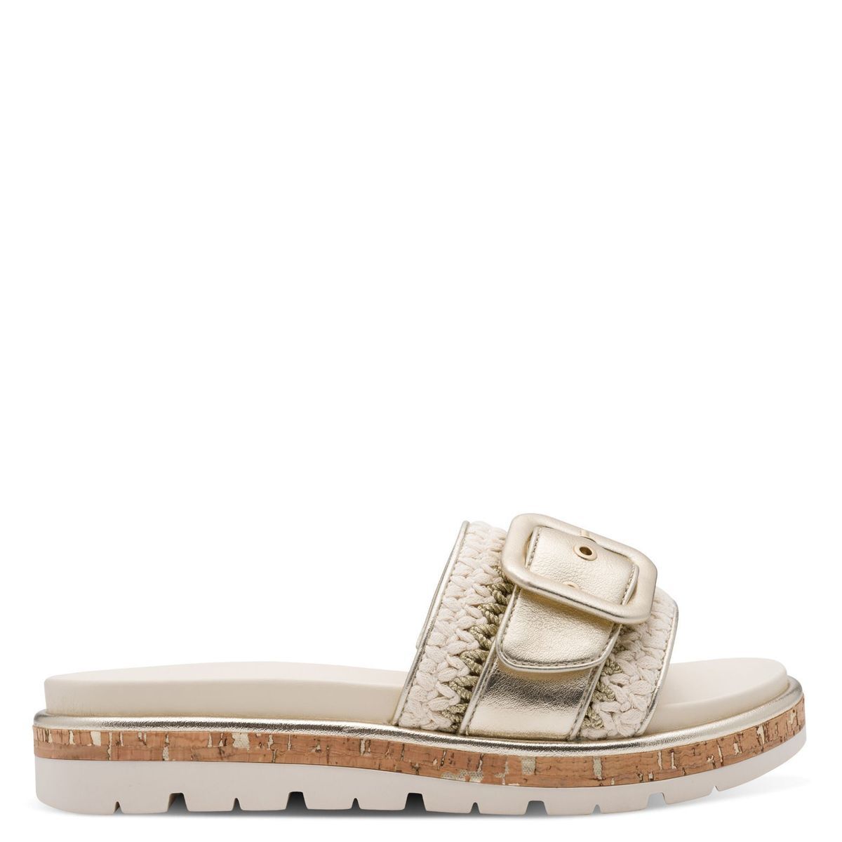 Mule en boucle beige beige combiné, MARCO TOZZI