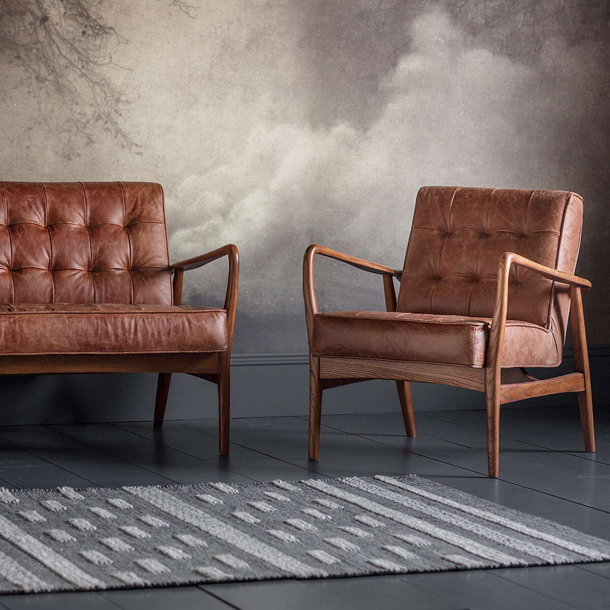 Bloomfield Armchair with Solid Oak Frame brown , ÉDITÉ