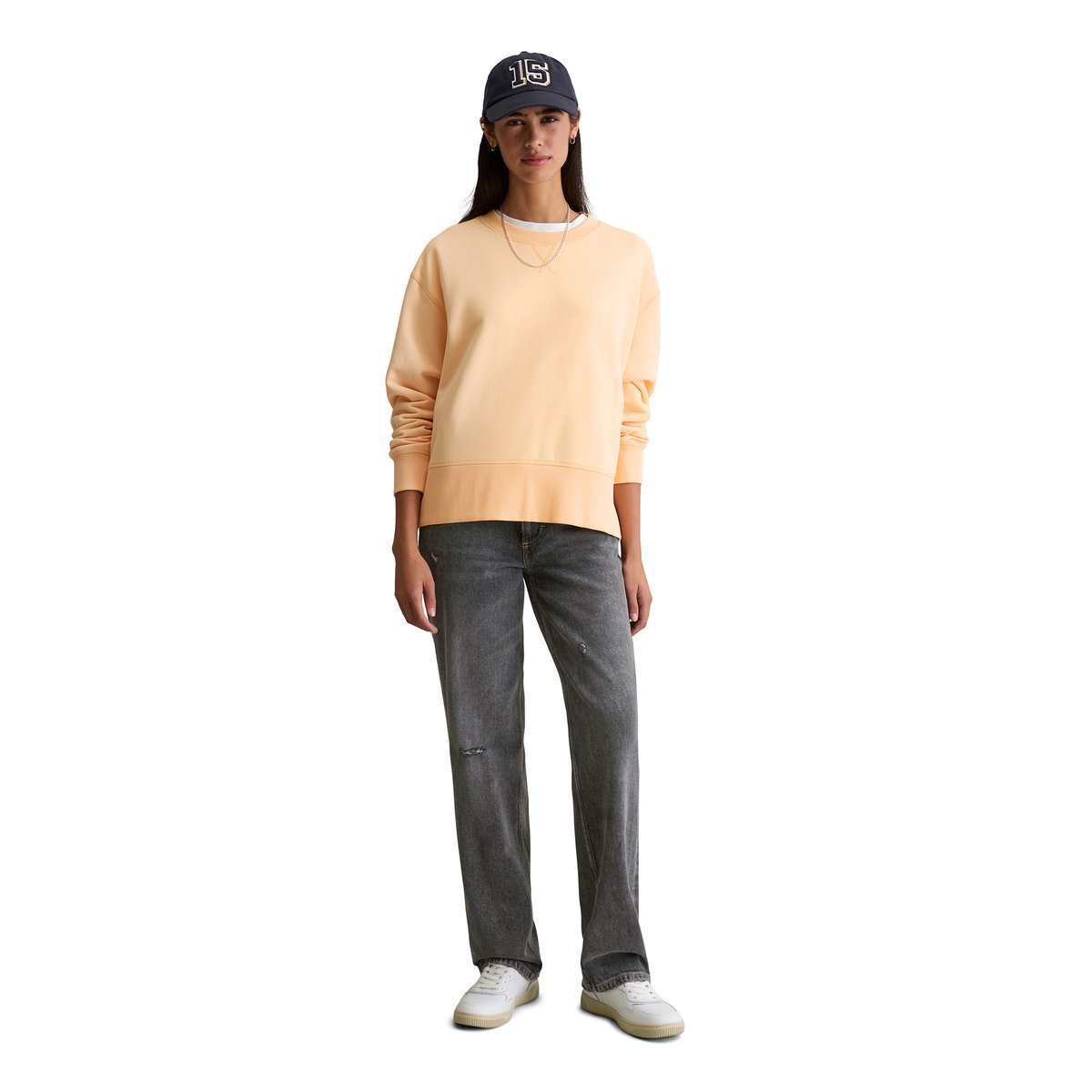 Sweat-shirt relaxed en mélange de coton organique orange, MARC O’POLO DENIM
