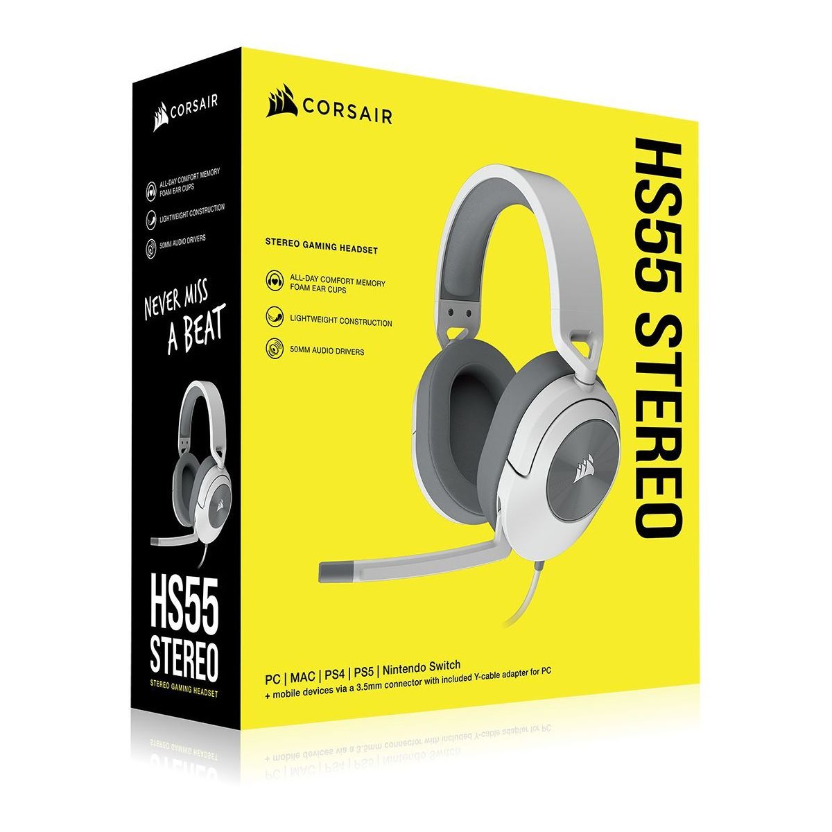 Casque gamer HS55 Stereo Headset white couleur unique, CORSAIR