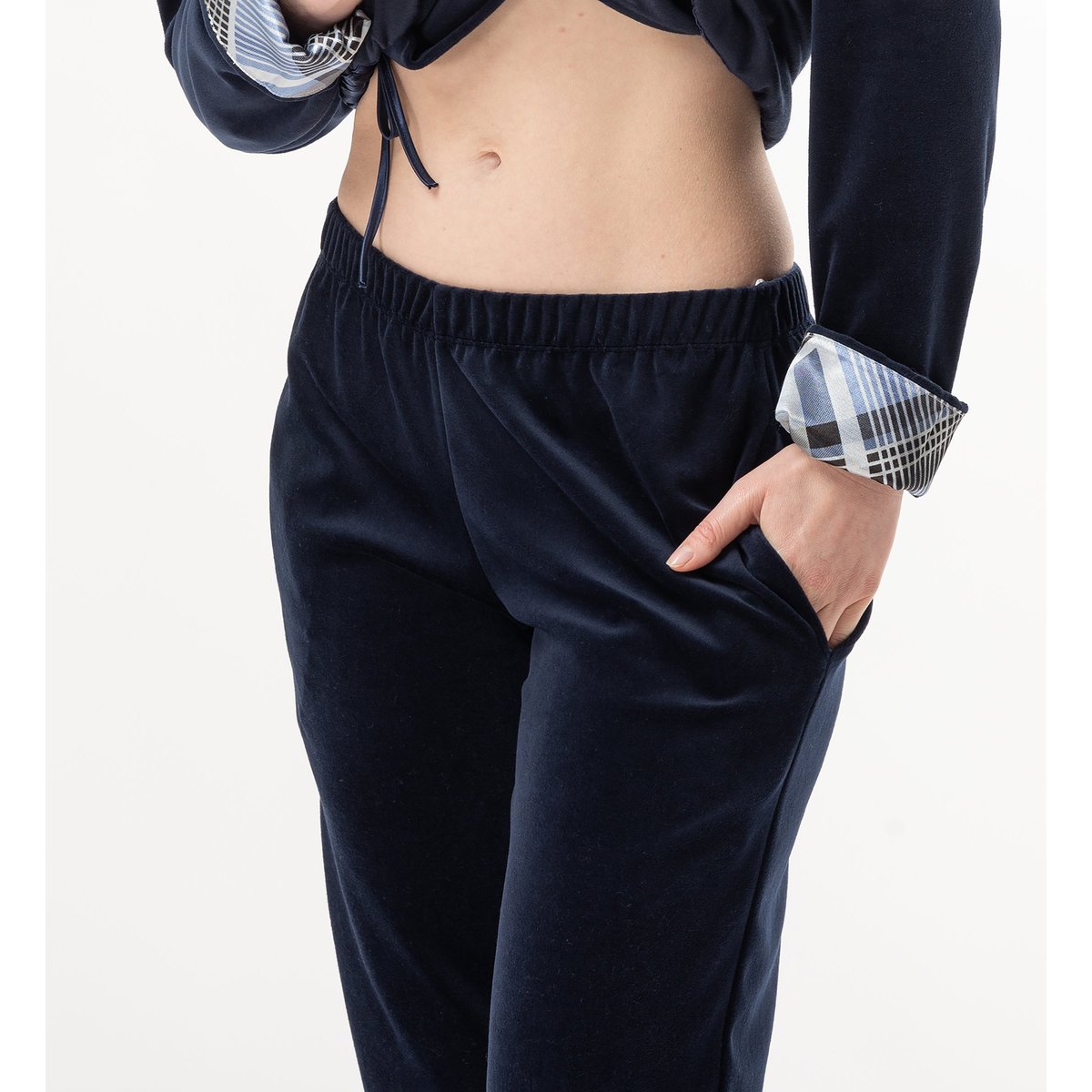 Ensemble homewear en velours BRADLEY 126 bleu, LE CHAT