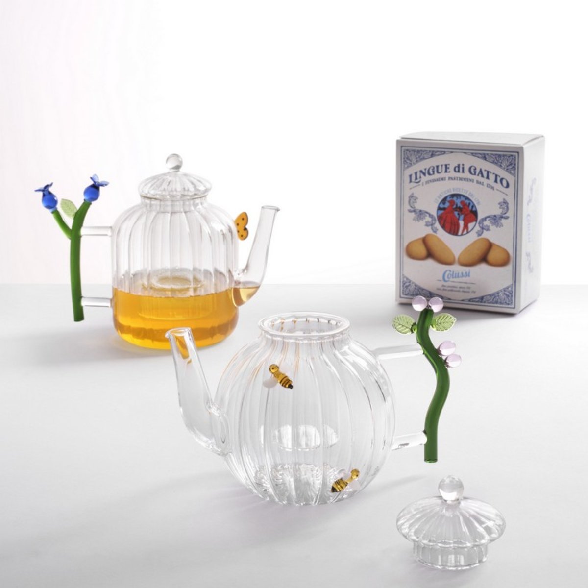 Théière verre papillon fleurs BOTANICA multicolore, ICHENDORF