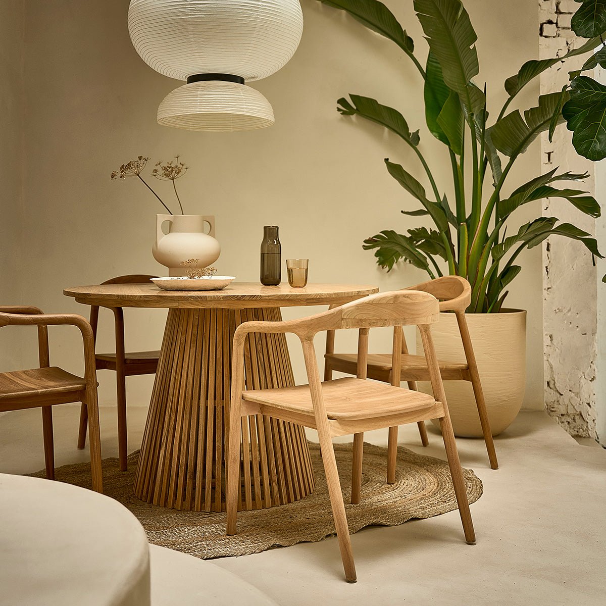 Lot de 2 chaises en teck massif  AMBRE naturel, BERAH GETAH