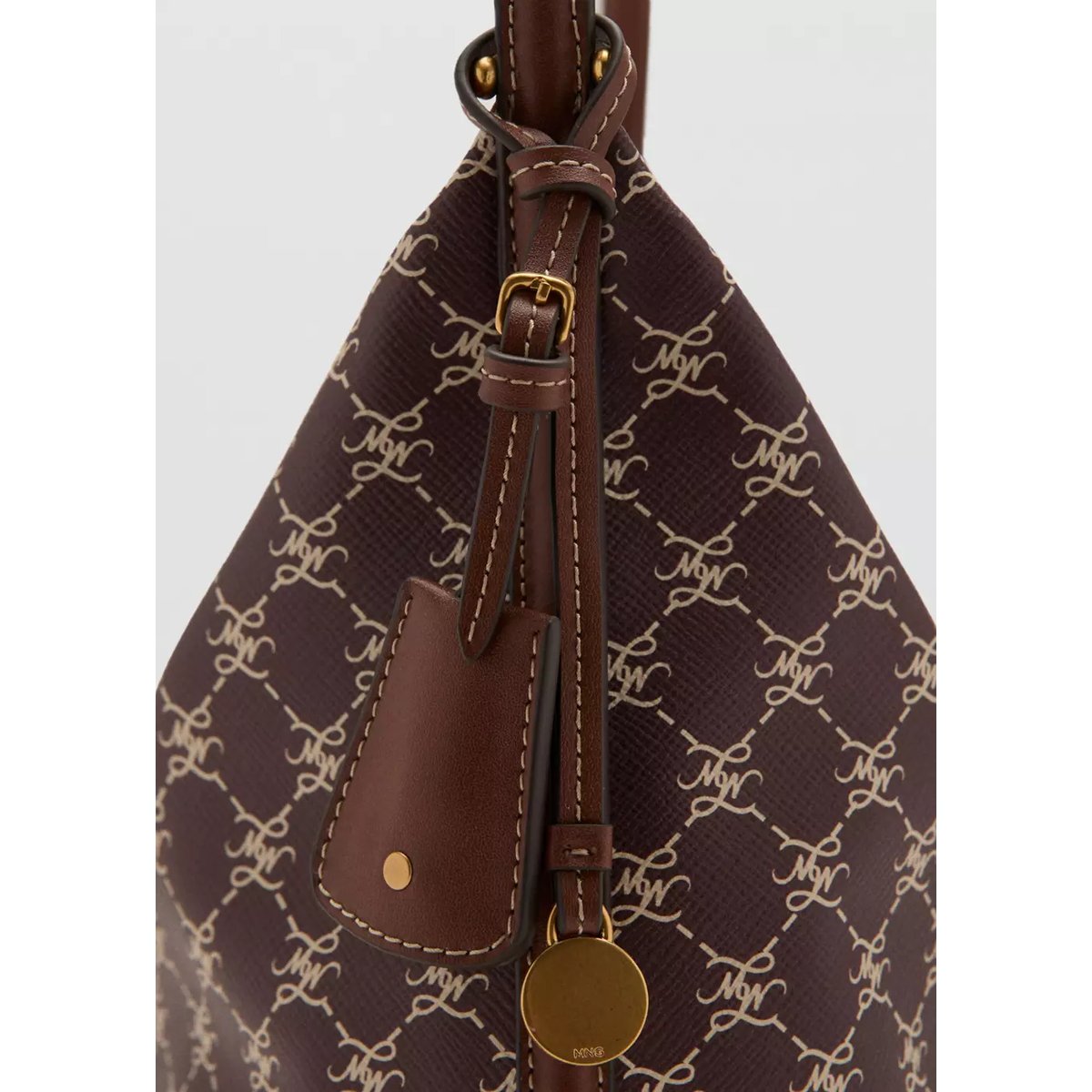 Sac à bandoulière moyen avec logo bordeaux, MANGO