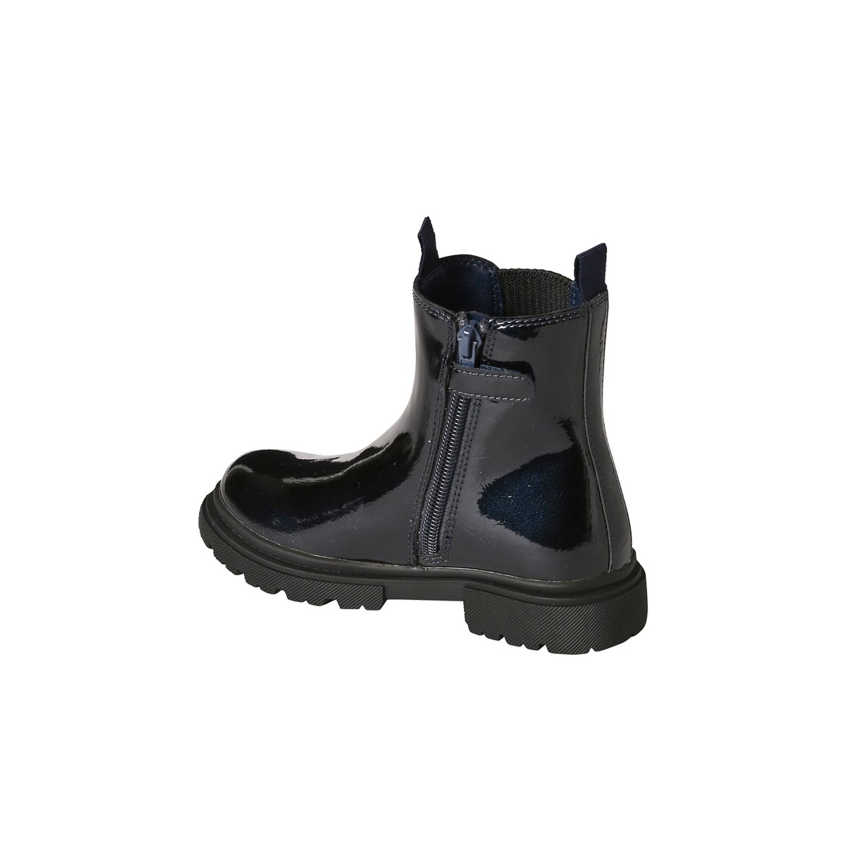 Boots synthétique zippées et élastiquées marine, VERTBAUDET