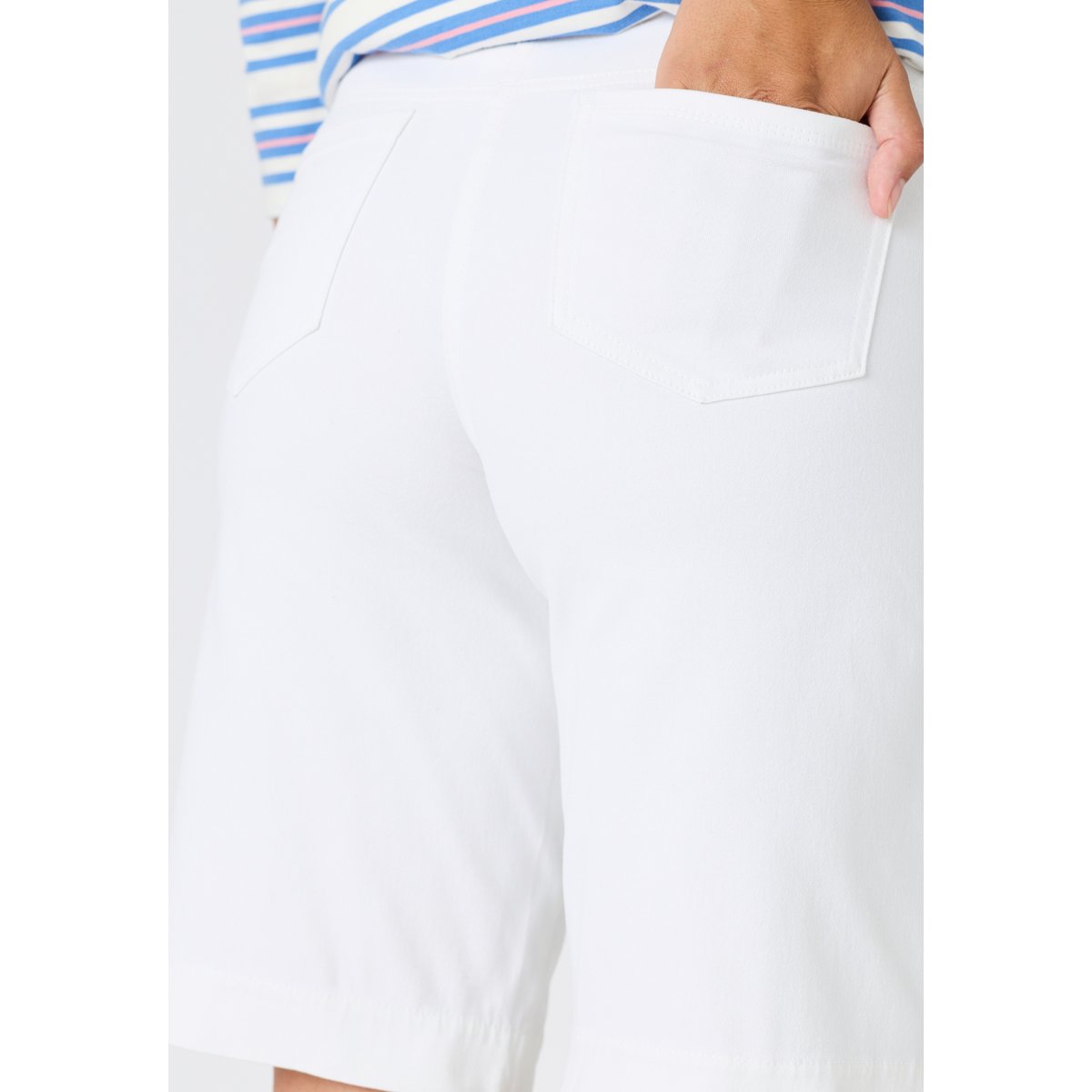 Bermuda coton stretch blanc, DAMART
