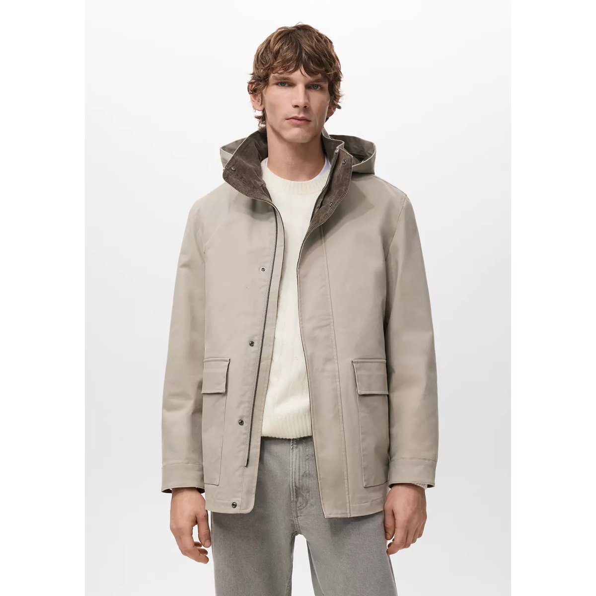 Parka matelassée avec veste intérieure amovible sable, MANGO MAN