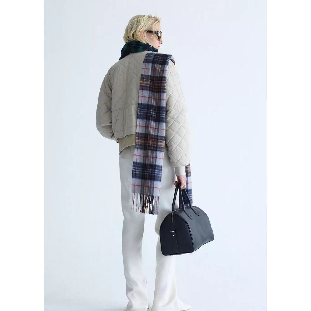 Veste matelassée empiècement cuir beige, MANGO