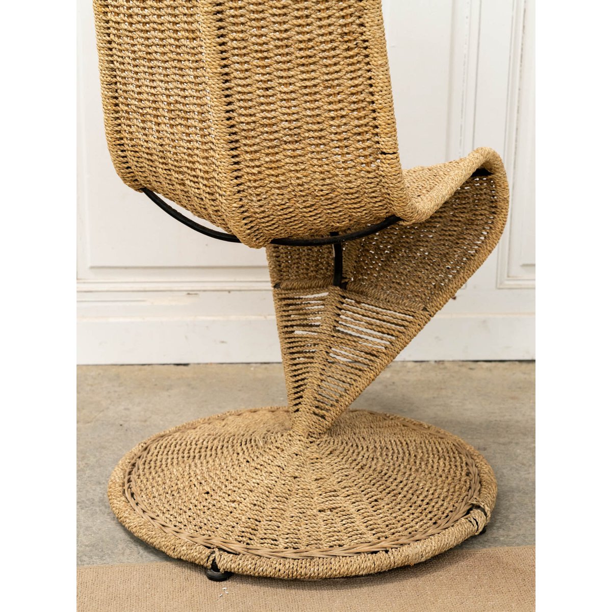 Fauteuil sculptural en corde Ernest N°1052 - Bon état naturel, DEBONGOUT