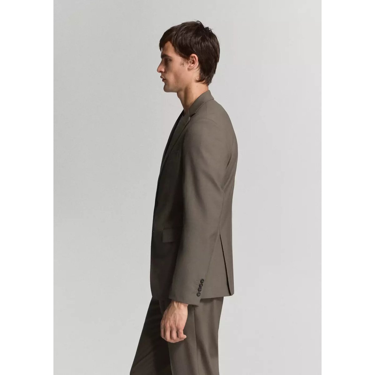 Veste costume Turin 100 % laine vierge marron moyen, MANGO MAN