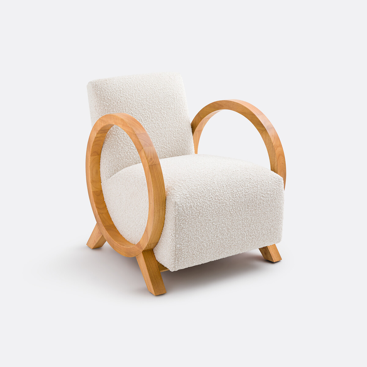 Fauteuil vintage en bouclette, Berti ecru, LA REDOUTE INTERIEURS