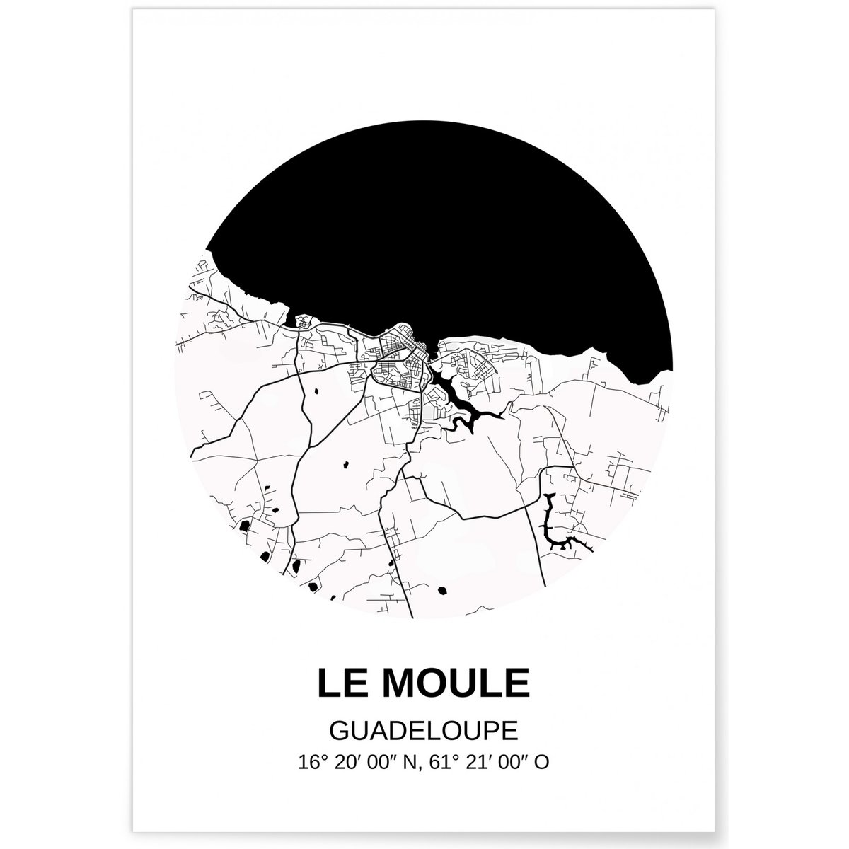 Affiche Carte Le Moule blanc, L'AFFICHERIE