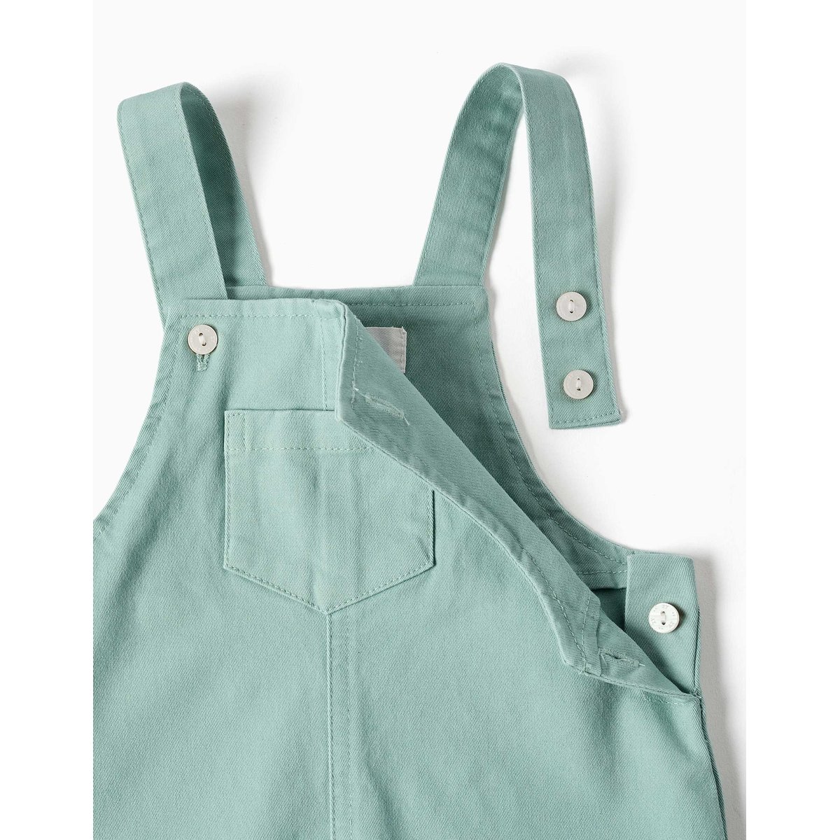 Ensemble body et salopette en coton vert clair, ZIPPY
