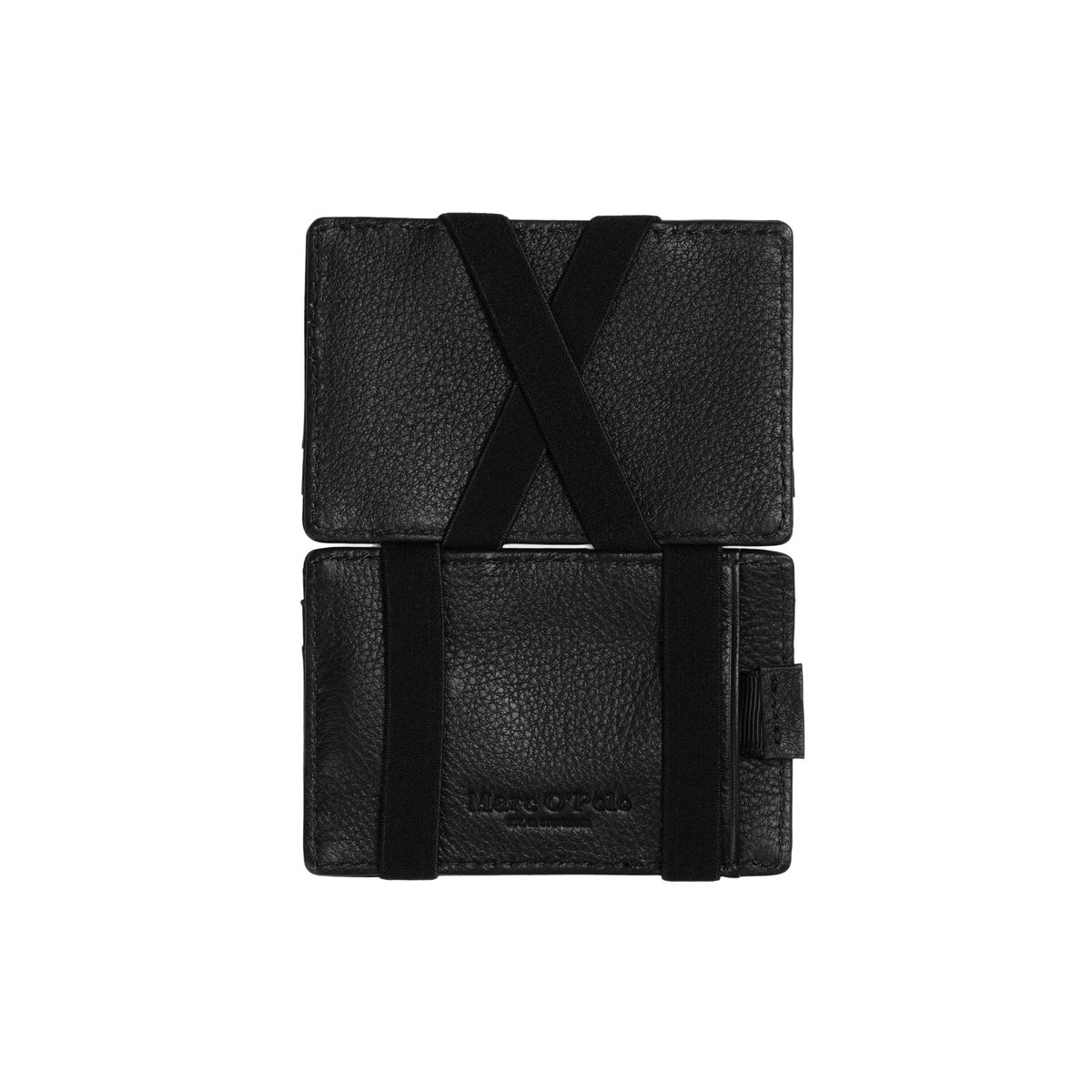 Étui à cartes modèle Malte en cuir de vachette de haute qualité noir, MARC O'POLO