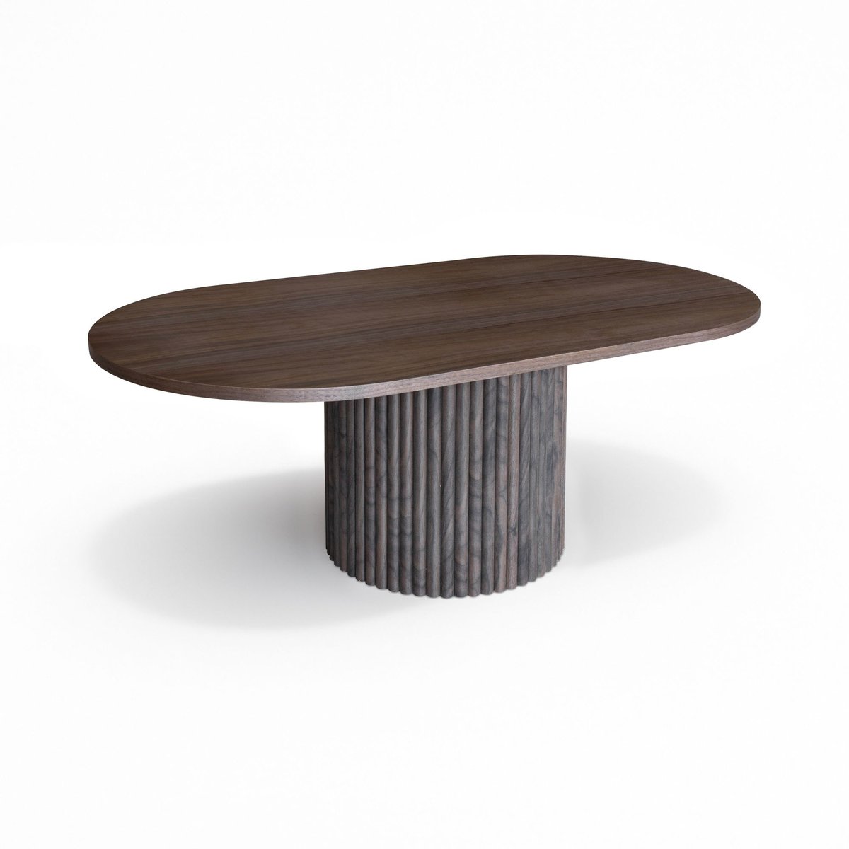 Table basse ovale en bois de noyer, SIERRA naturel, NOW'S HOME