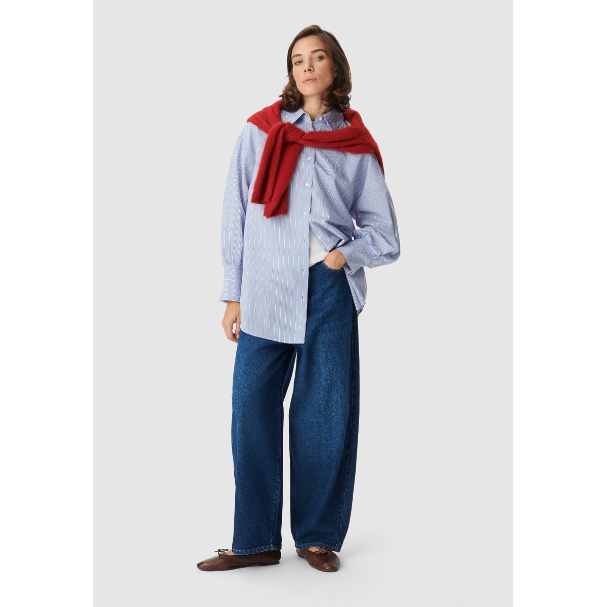 Chemise motif rayures bleu, IKKS
