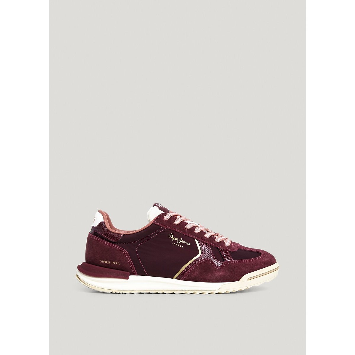Baskets mix matières MARVIN MUSE bordeaux, PEPE JEANS