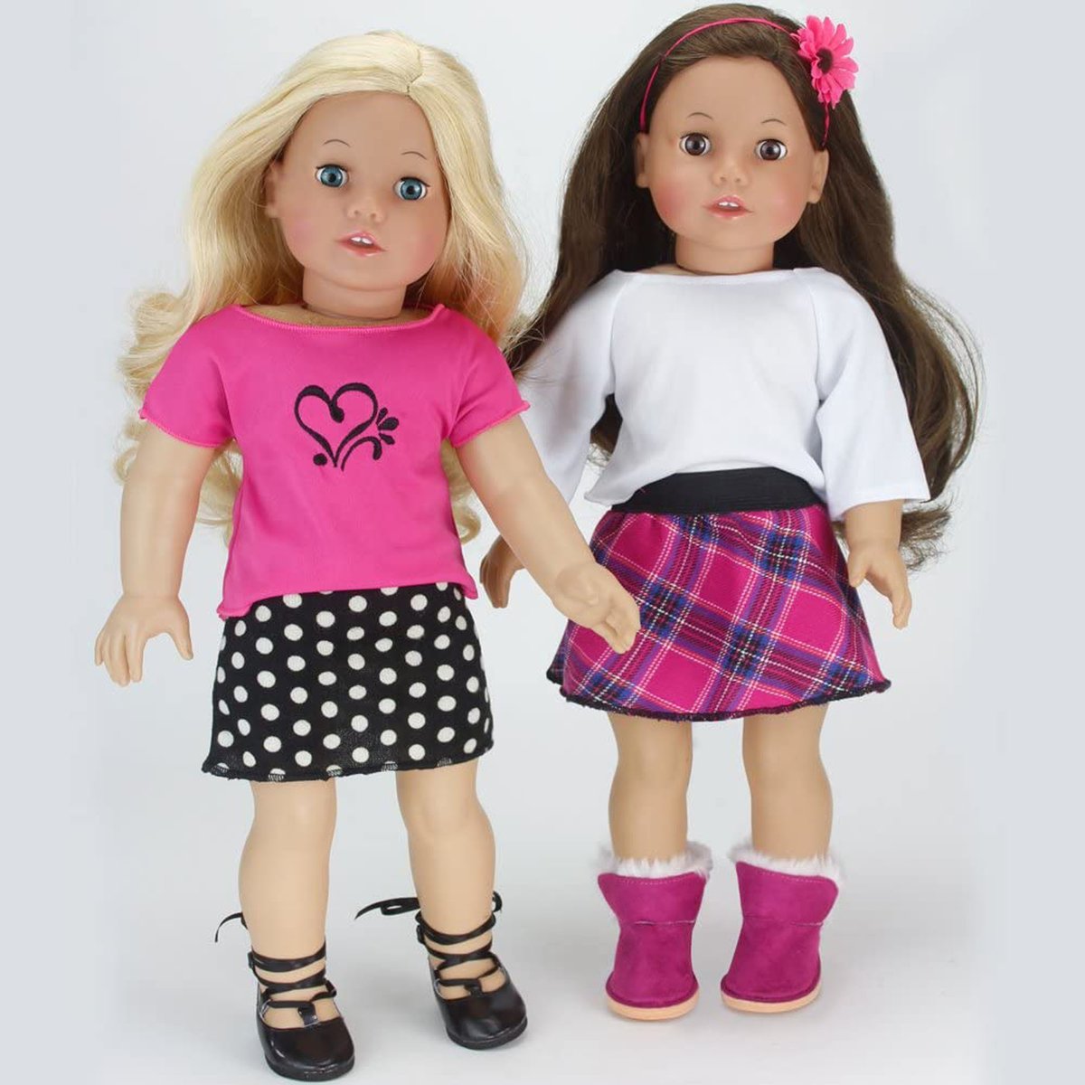 11 Pcs Vêtements Pour Poupée rose, TEAMSON KIDS
