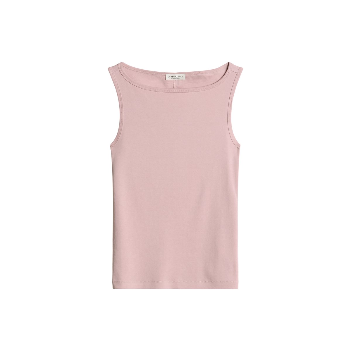 Débardeur regular en jersey de coton organique rib rose pale, MARC O'POLO