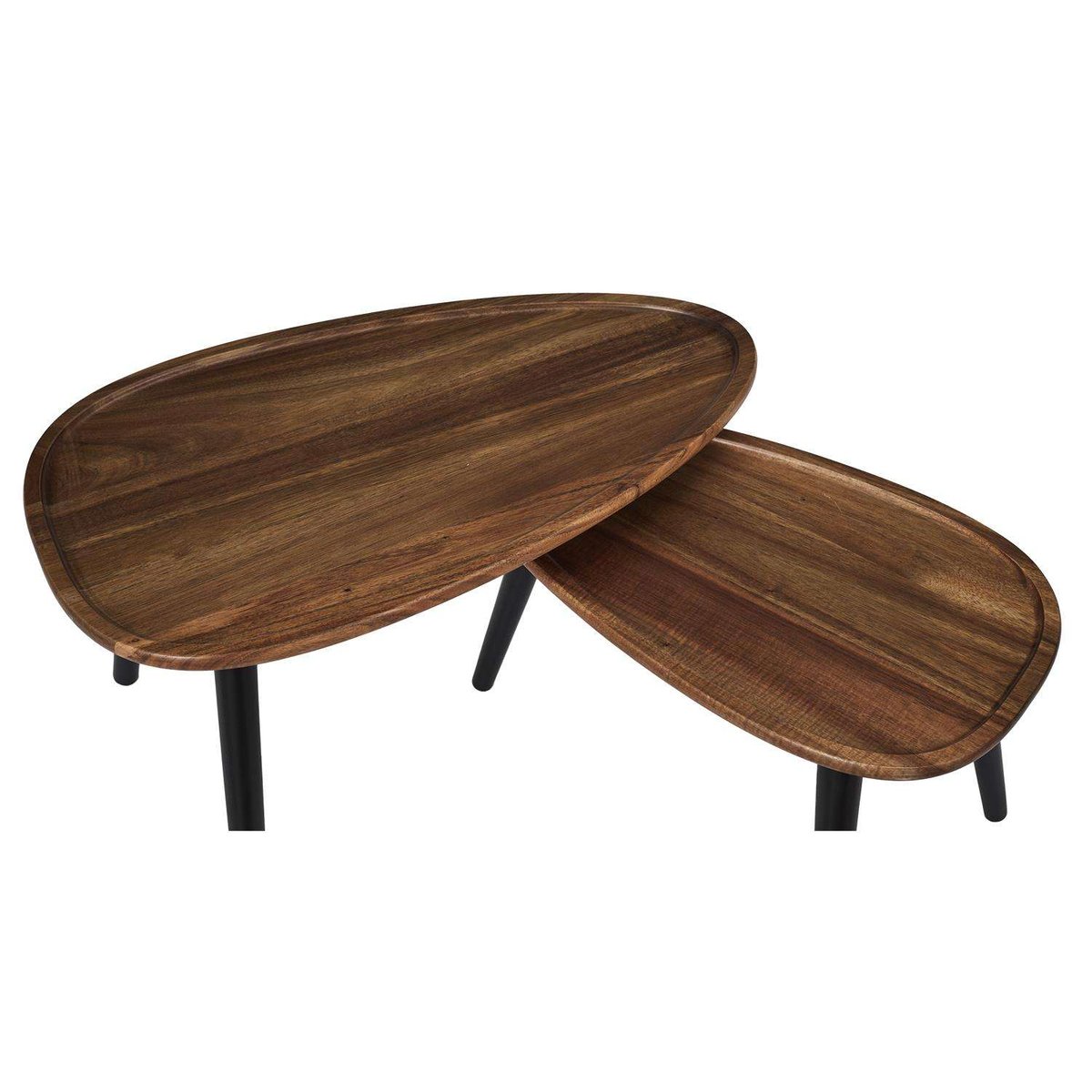 Lot de 2 tables gigognes en acacia VISBY marron, THE HOME DECO FACTORY