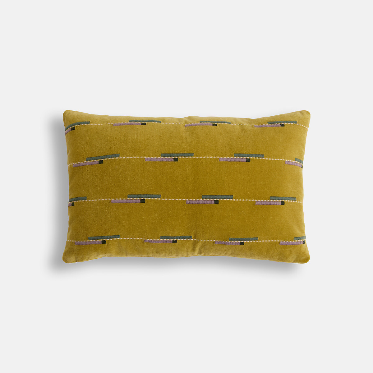 Housse de coussin rectangulaire, en velours de coton brodé, JANAE multicolore, LA REDOUTE INTERIEURS