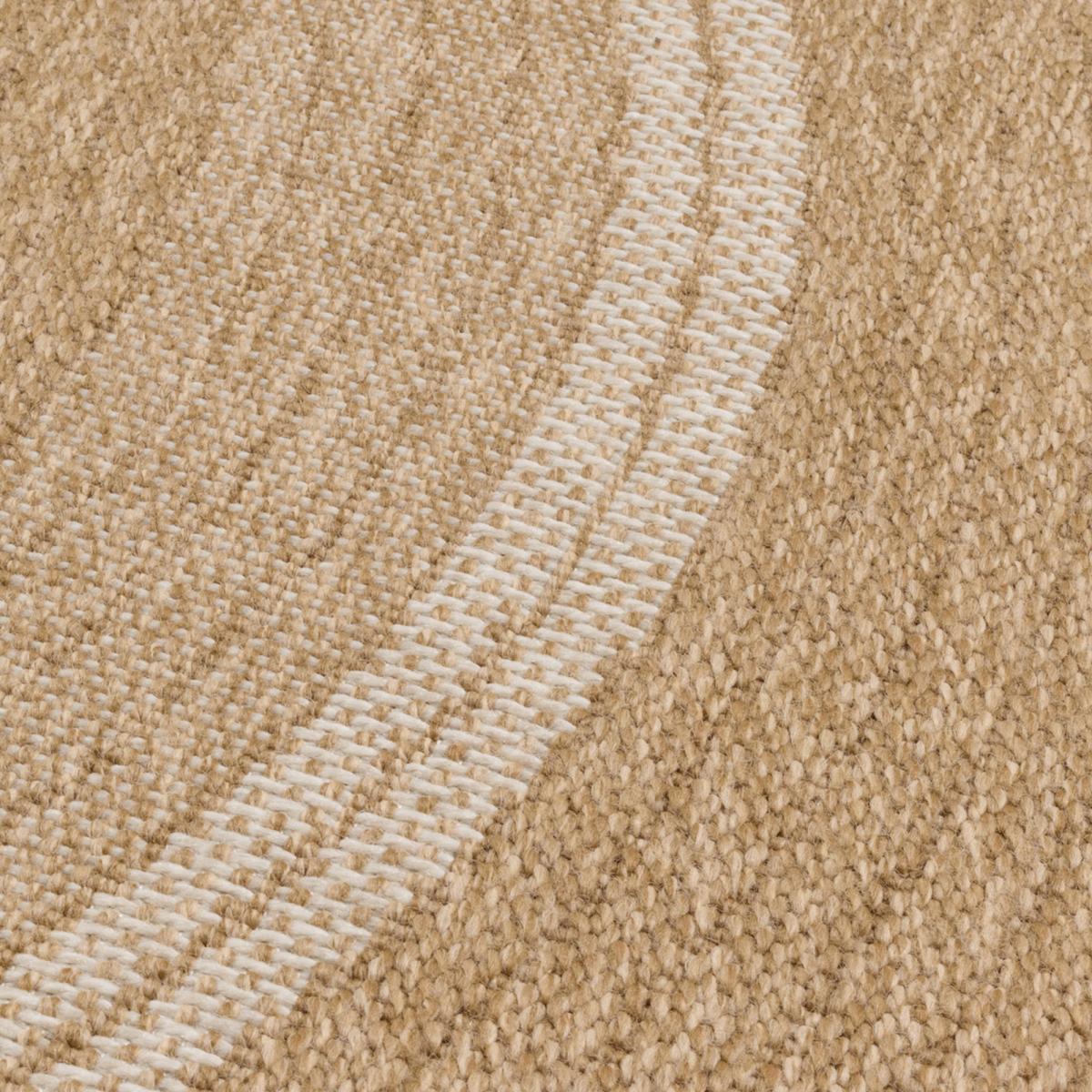 Tapis rond d'extérieur tissé kilim JUTE ART 7 beige, blanc, UN AMOUR DE TAPIS