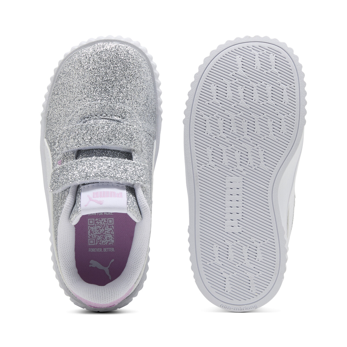 Baskets à scratch Carina 3.0 Glitz V argent, PUMA