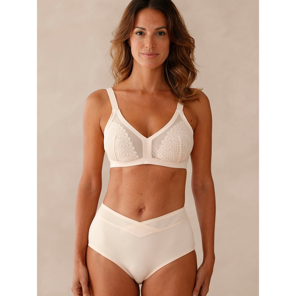 Culotte maxi incrustation de résille sable, DAXON